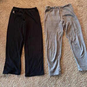 Lot of 2 Ralph Lauren/CuddlDucs Black /Gray Stretch SWEATPANTS Casual Pants S